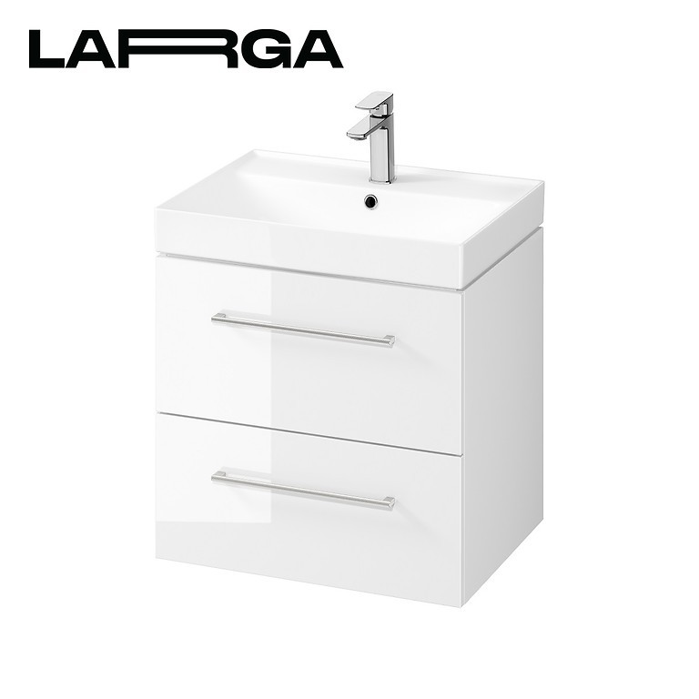 Cersanit Larga 60 cm – kúpeľňová skrinka s umývadlom, biela lesklá (S801-439)